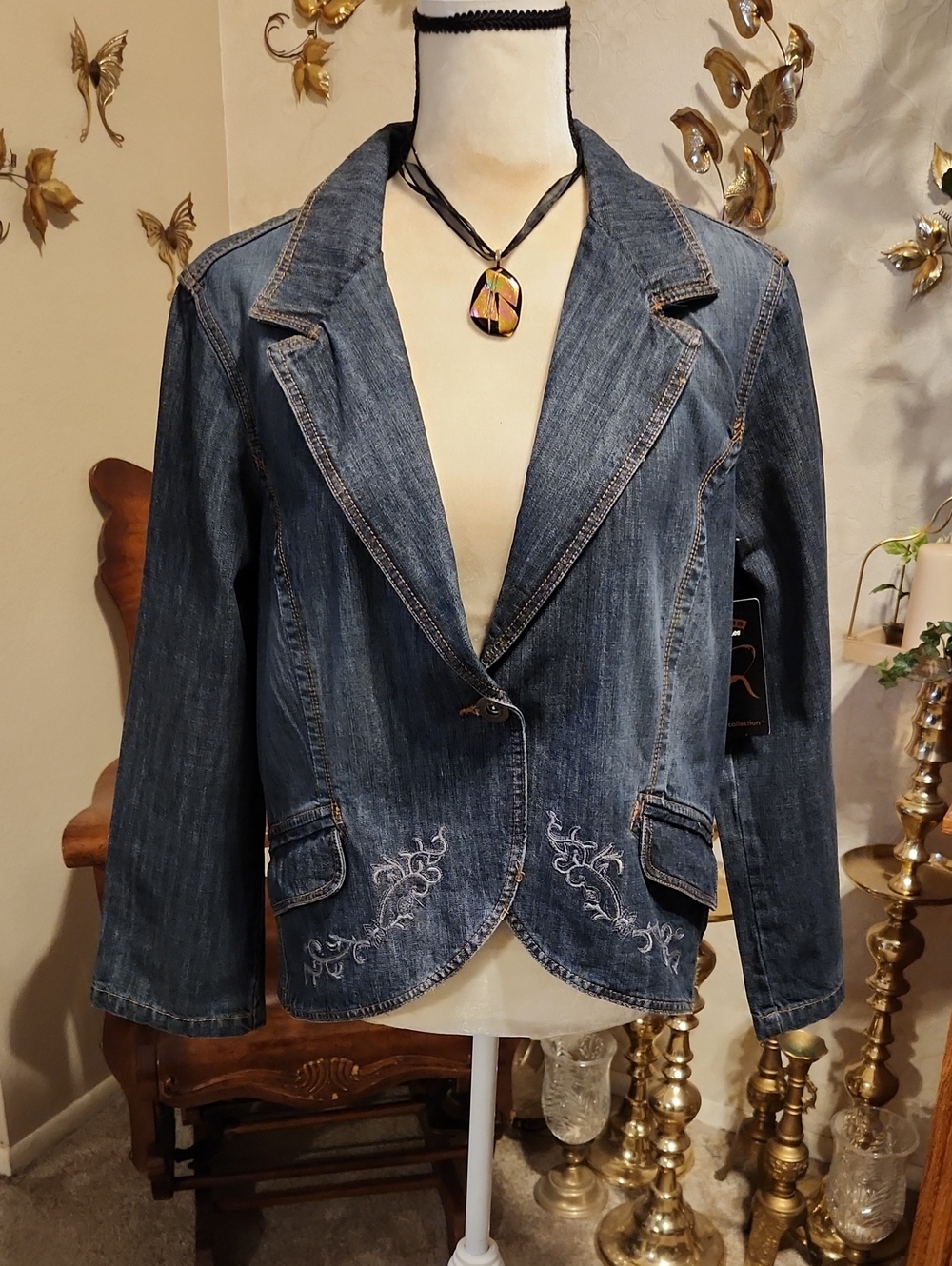 Riders by Lee Dark Blue Denim Blazer Jacket
